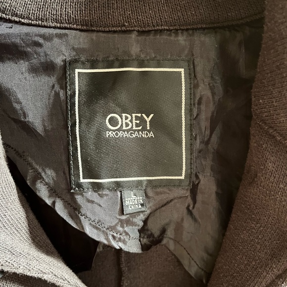 Obey Jacket Toggle Closure, Black, L - Picture 3 of 7